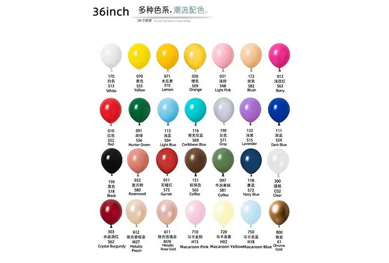 Color chart 36inch